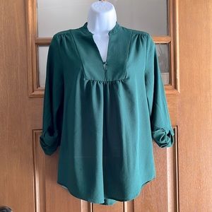 Brixon Ivy V-necked ruched 3/4 sleeve Top